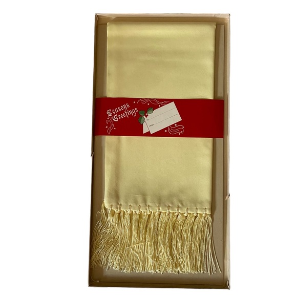 Men’s Scarf with Fringe Yellow Vintage - Picture 1 of 8